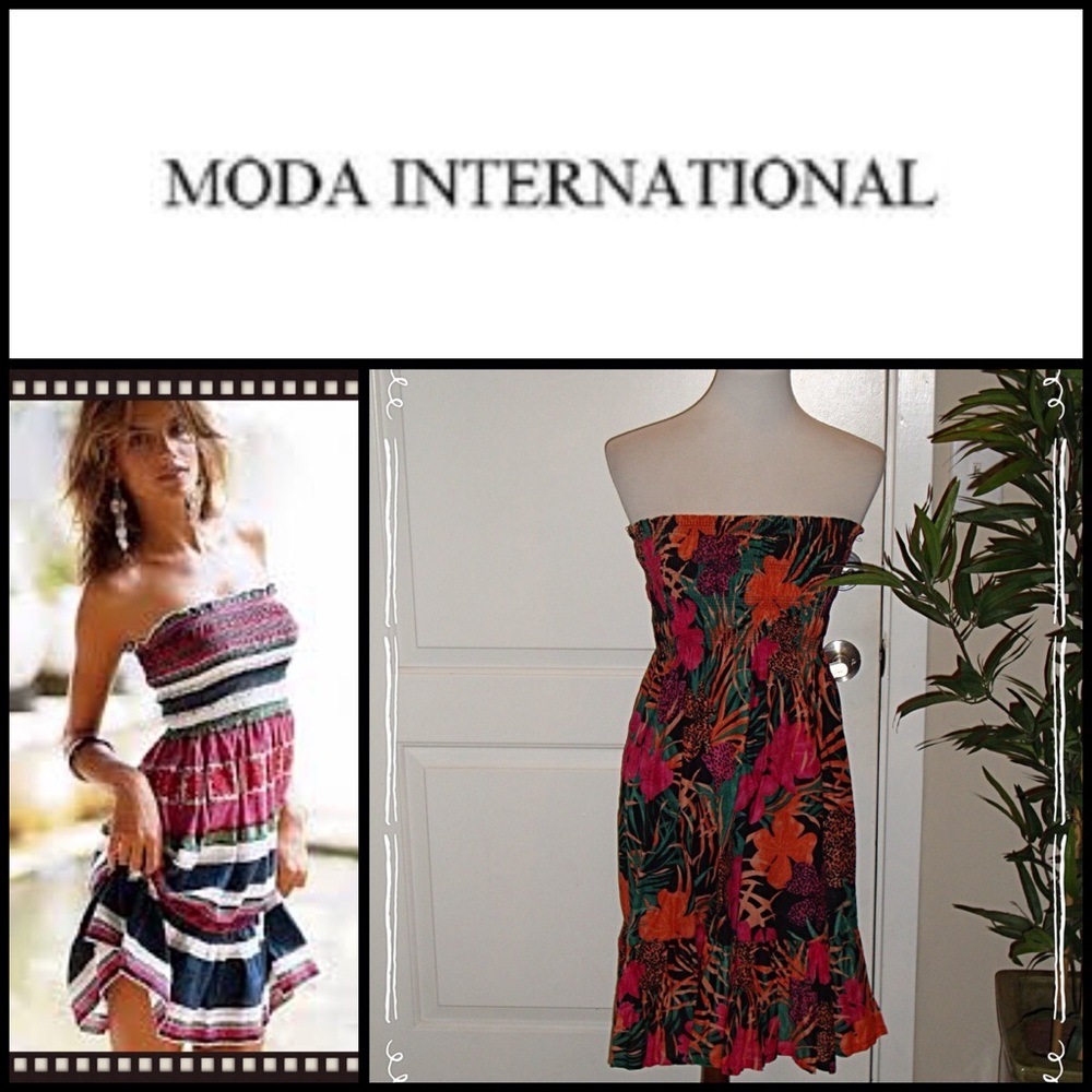 👗 Moda International Smocked Strapless Dress 👗